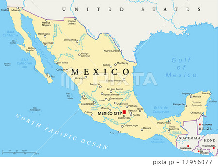 Mexico Political Map 12956077