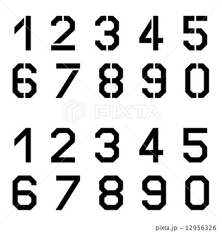 Stencil Angular Font Numbersのイラスト素材