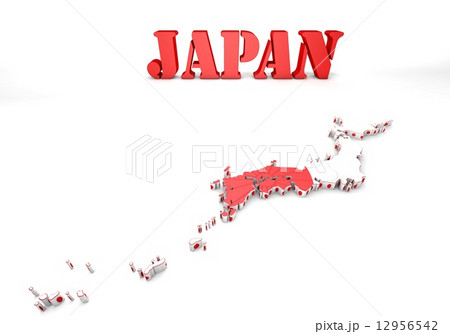 map of Japan with flag 12956542
