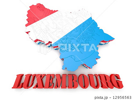 Map illustration of Luxembourg with flag 12956563