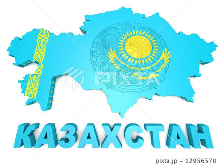 map illustration of Kazakhstan with flag map illustration of Kazakhstan with flag 12956570