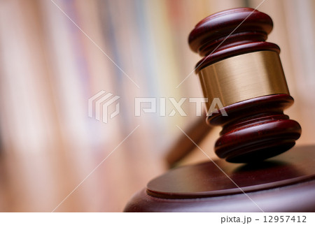 Close up Wooden Law Gavel on the Table Close up Wooden Law Gavel on the Table 12957412