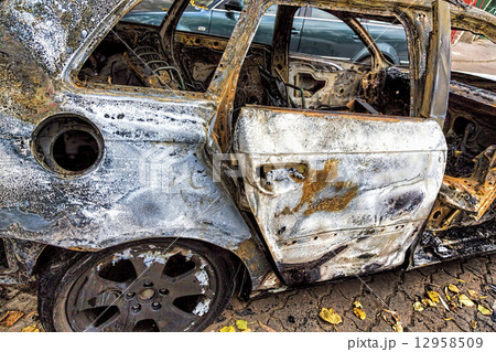 Completely burnt car Completely burnt car 12958509