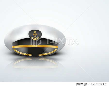 Light Background Captain peaked cap with gold anchor on cockade Light Background Captain peaked cap with gold anchor on cockade 12958717