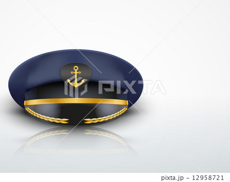 Light Background Captain peaked cap with gold anchor on cockade Light Background Captain peaked cap with gold anchor on cockade 12958721