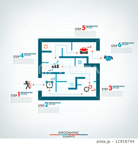Infographic Process Template with Line Style Arrow Infographic Process Template with Line Style Arrow 12958794