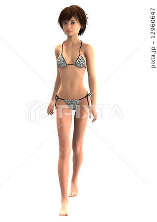 水着の女性 合成用背景透過 リアル ３dcg イラスト素材のイラスト素材