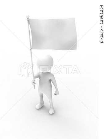 旗を持つ人のイラスト素材