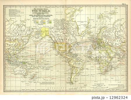 20世紀初頭古地図「世界地図」のイラスト素材 [12962324] - PIXTA