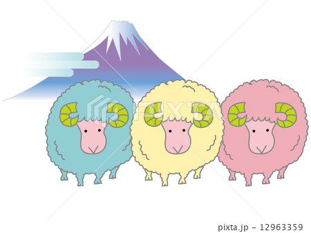 羊と富士山 12963359