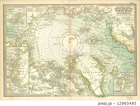 世紀初頭古地図 北極 のイラスト素材