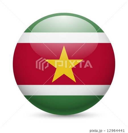 Round glossy icon of Suriname 12964441