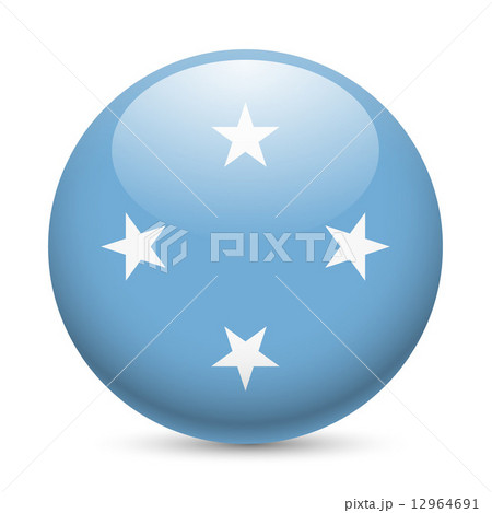Round glossy icon of Micronesia 12964691