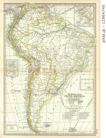 20世紀初頭古地図「南アメリカ」のイラスト素材 [12964740] - PIXTA