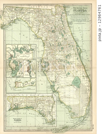 20世紀初頭古地図「フロリダ」 12964761