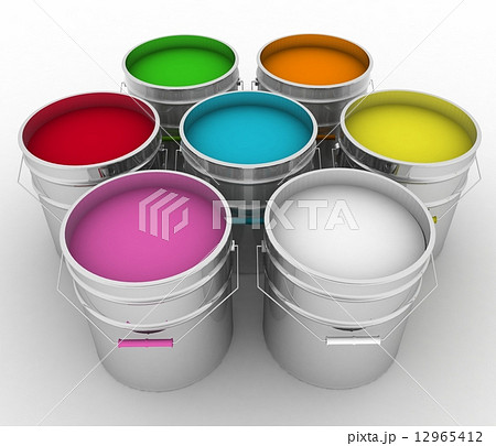 Open buckets with a paint Open buckets with a paint 12965412