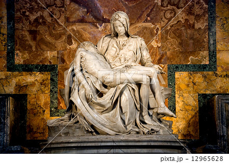 Michelangelo's Pieta in St. Peter's Basilica in Rome.  12965628