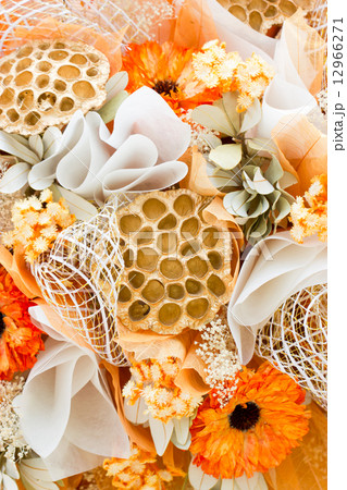 Close up of artificial flower bouquet. 12966271