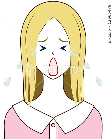 女性 泣き顔のイラスト素材