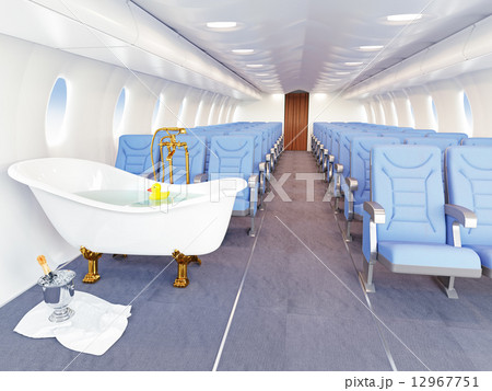 luxury bathtube in airplane 12967751