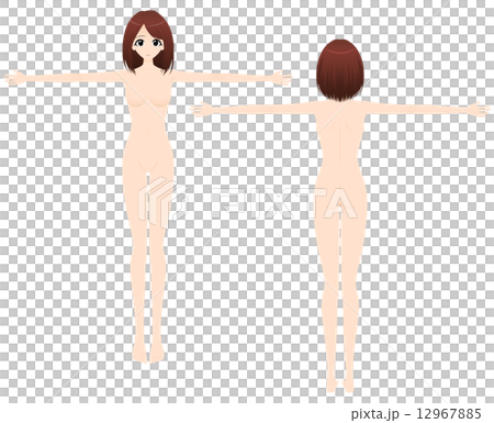 A female nude illustration 2 cut spreading arms 12967885