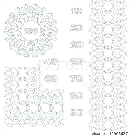 Decorative rosette, border and numbers 12968627