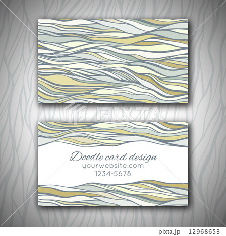 Abstract doodle business card template 12968653