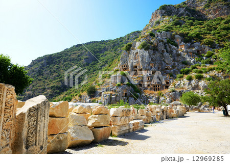The rock-cut tombs in Myra, Antalya, Turkey The rock-cut tombs in Myra, Antalya, Turkey 12969285