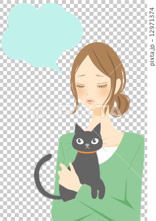 Cat and women troubled sports balloon 12971374