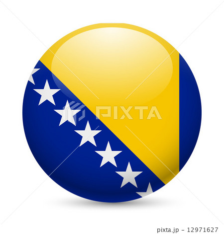 Round glossy icon of Bosnia and Herzegovina 12971627