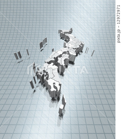 日本地図 白地図のイラスト素材