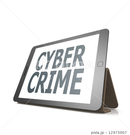 Tablet with cyber crime word Tablet with cyber crime word 12973007