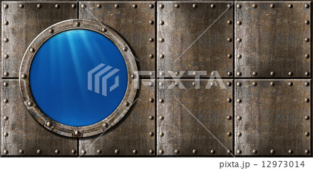 submarine porthole steam punk metal background 12973014
