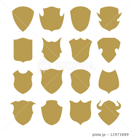 Golden shield silhouette Golden shield silhouette 12973889