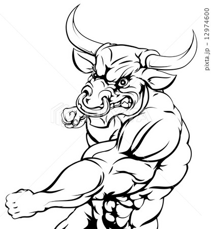 Mean looking bull punching Mean looking bull punching 12974600