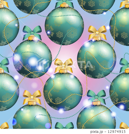 New Year pattern with ball. Christmas wallpaper 12974915