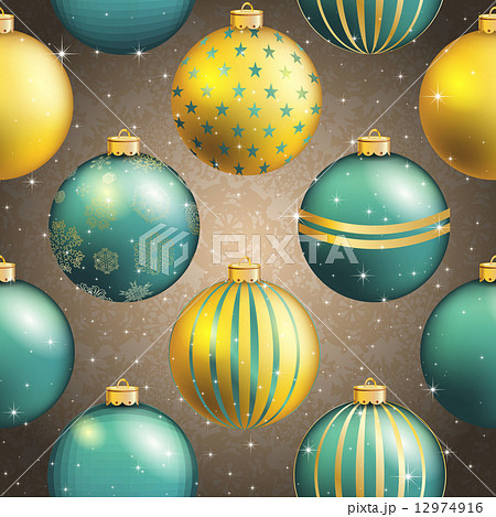 New Year pattern with ball. Christmas wallpaper New Year pattern with ball. Christmas wallpaper 12974916
