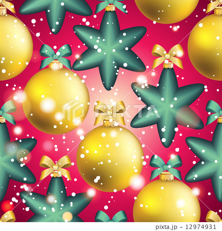 New Year pattern with ball. Christmas wallpaper New Year pattern with ball. Christmas wallpaper 12974931