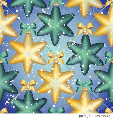 New Year pattern with ball. Christmas wallpaper 12974932