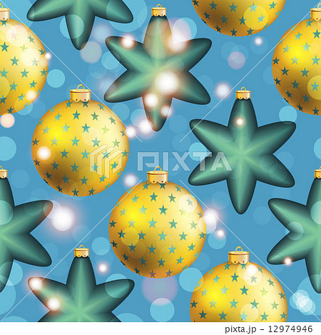 New Year pattern with ball. Christmas wallpaper 12974946