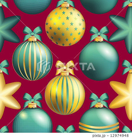 New Year pattern with ball. Christmas wallpaper 12974948