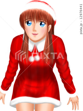 サンタ姿の若い女性(背景なし 帽子) サンタ姿の若い女性(背景なし 帽子) 12976441