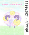 未年 年賀状 花羊 縦(賀詞のみ) 12976611