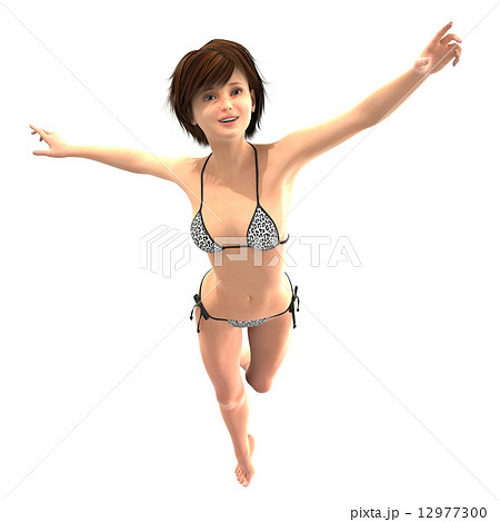 水着の女性 合成用背景透過リアル 3DCG イラスト素材 水着の女性 合成用背景透過リアル 3DCG イラスト素材 12977300