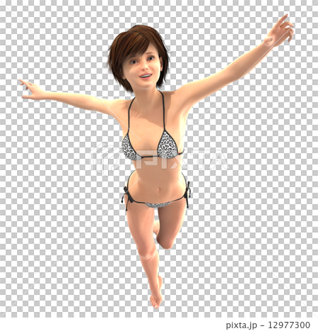 水着の女性 合成用背景透過リアル 3DCG イラスト素材 水着の女性 合成用背景透過リアル 3DCG イラスト素材 12977300