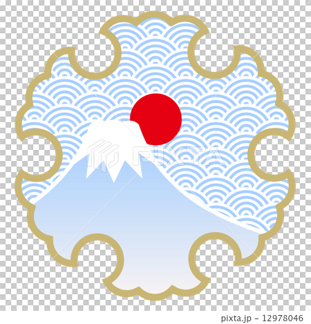 Fuji sunrise snow ring illustration Fuji sunrise snow ring illustration 12978046
