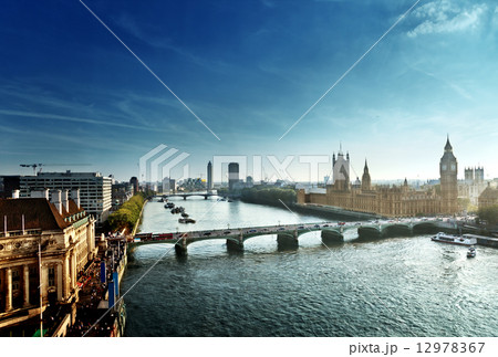 Westminster aerial view, London, UK 12978367