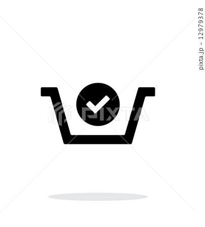 Shopping basket check simple icon on white background. 12979378