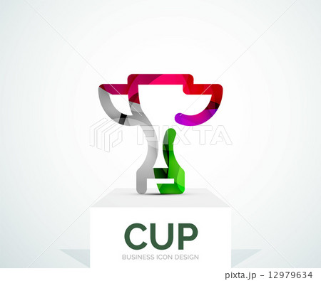 Abstract colorful logo design, cup 12979634