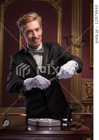 Handsome man with cigar 12979640